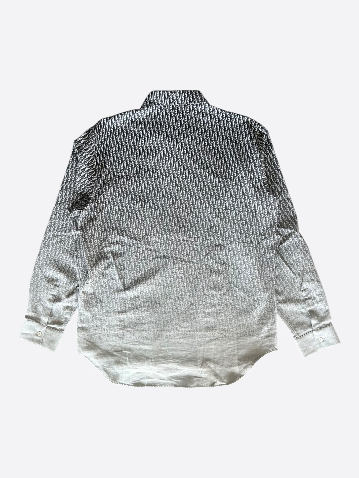 Dior White & Black Oblique Gradient Button Up Shirt
