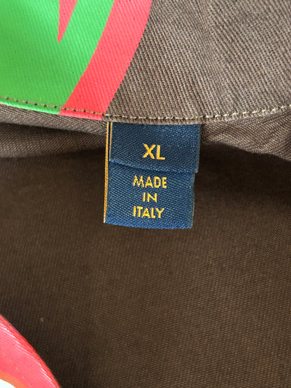 Louis Vuitton NBA Brown Multicolor Letters Button Up Shirt