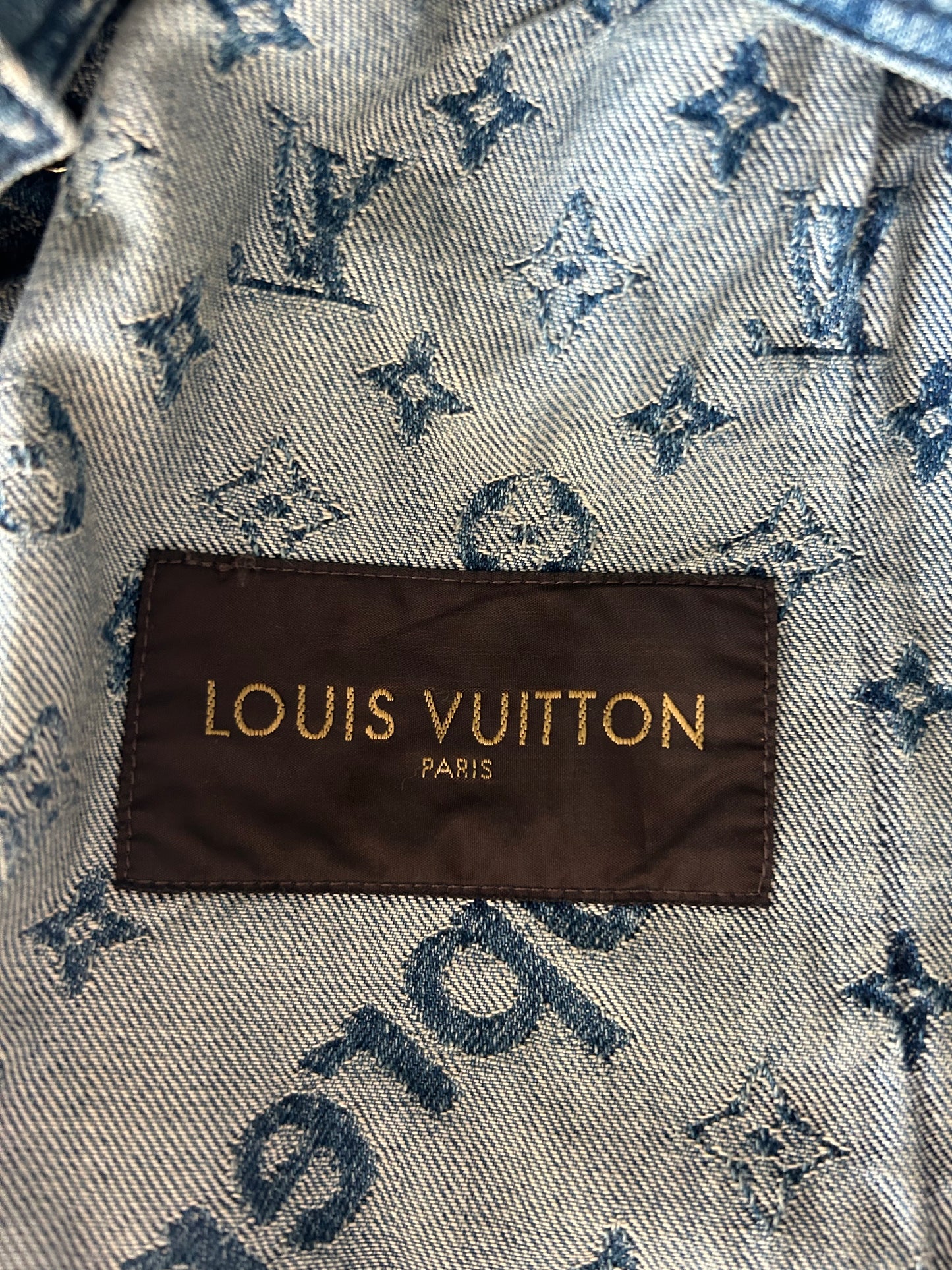 Louis Vuitton Supreme Blue & White Monogram Denim Jacket