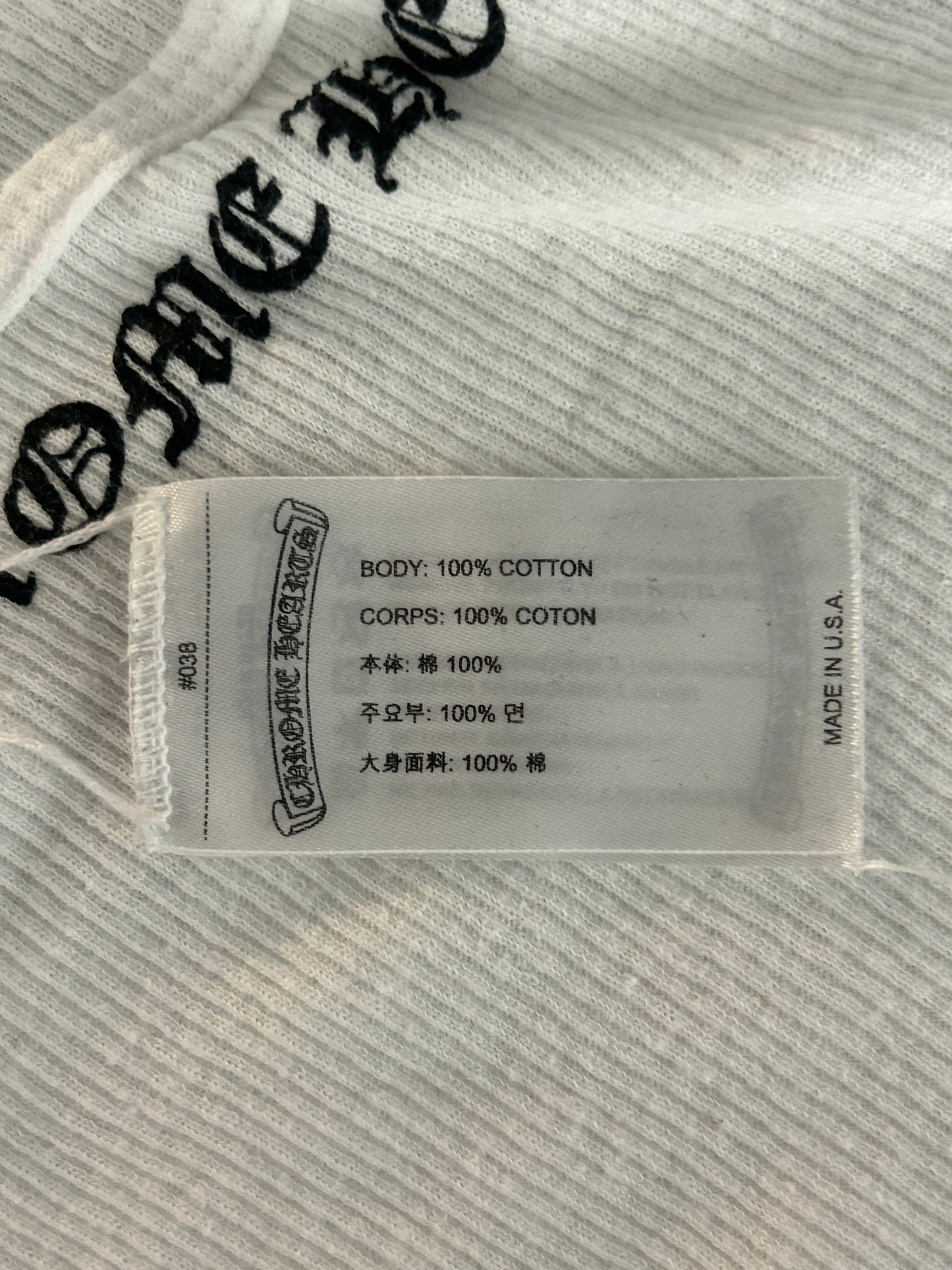 Chrome Hearts White & Black Scroll Logo Tank Top