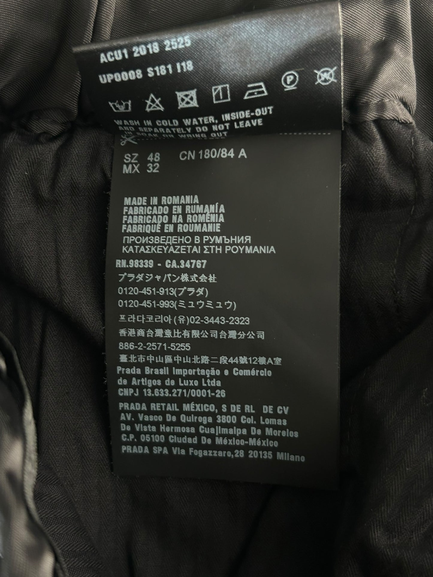 Prada Black Nylon Logo Track Pants