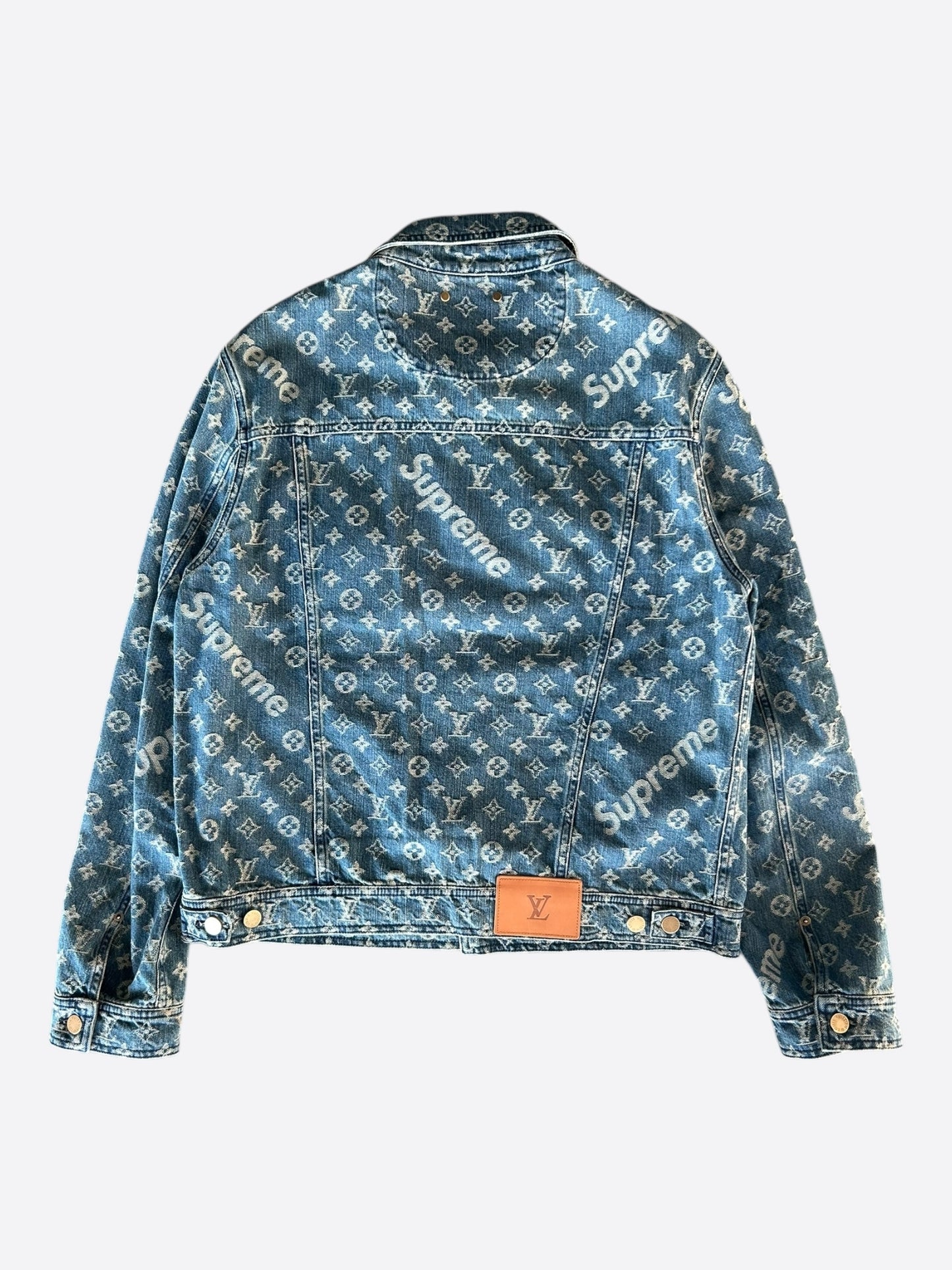 Louis Vuitton Supreme Blue & White Monogram Denim Jacket