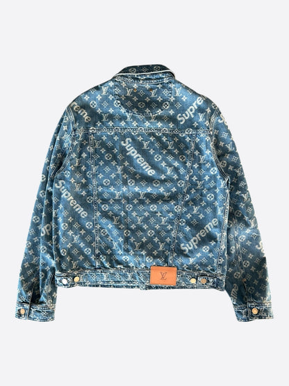 Louis Vuitton Supreme Blue & White Monogram Denim Jacket