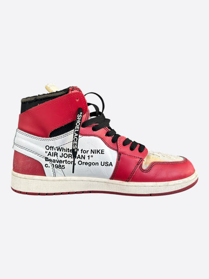 Nike Off-White Red Chicago Jordan 1 Hightop Sneakers