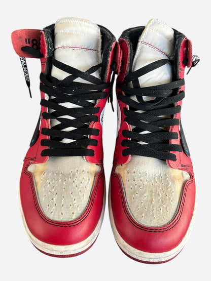 Nike Off-White Red Chicago Jordan 1 Hightop Sneakers
