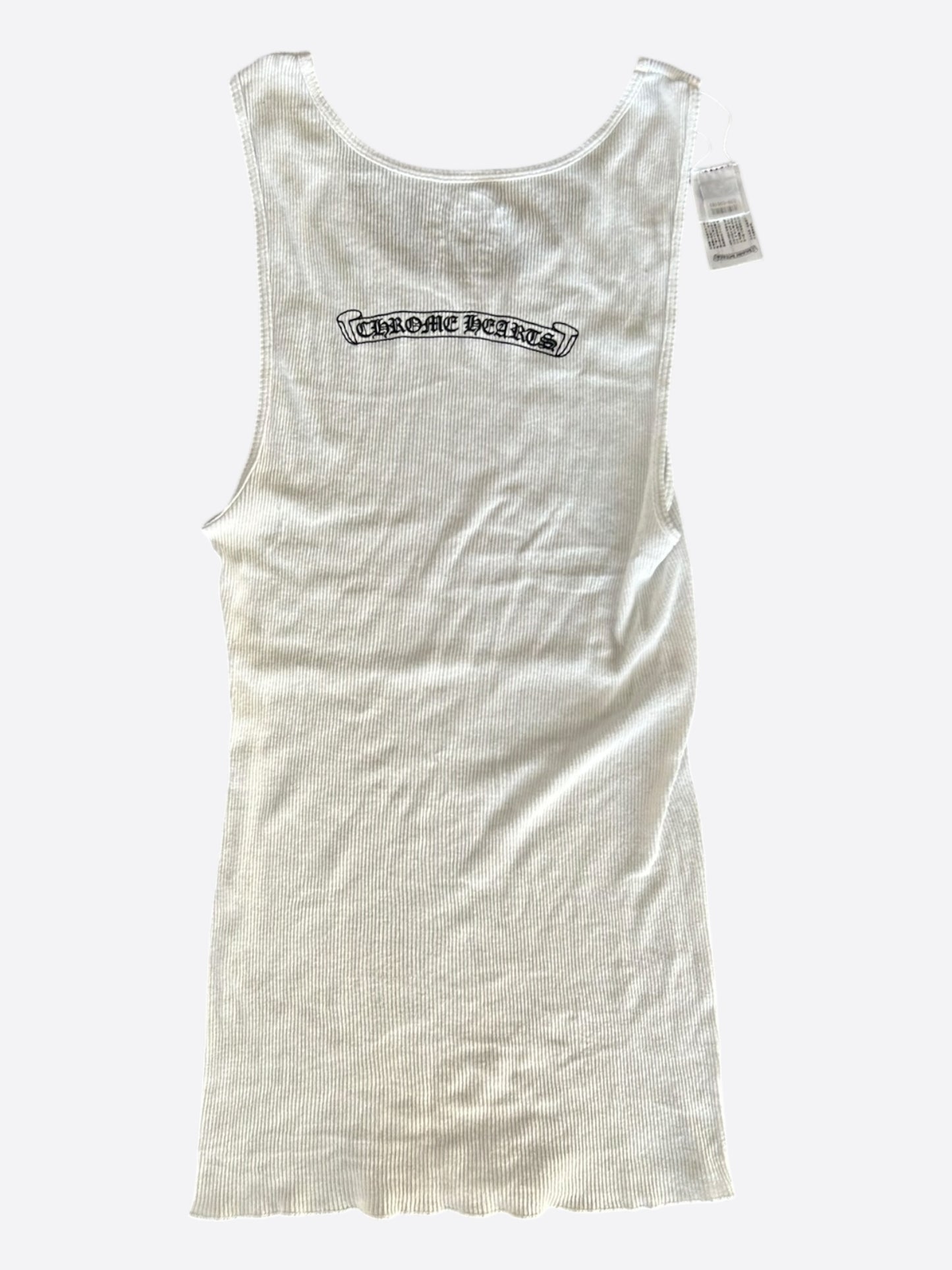 Chrome Hearts White & Black Scroll Logo Tank Top