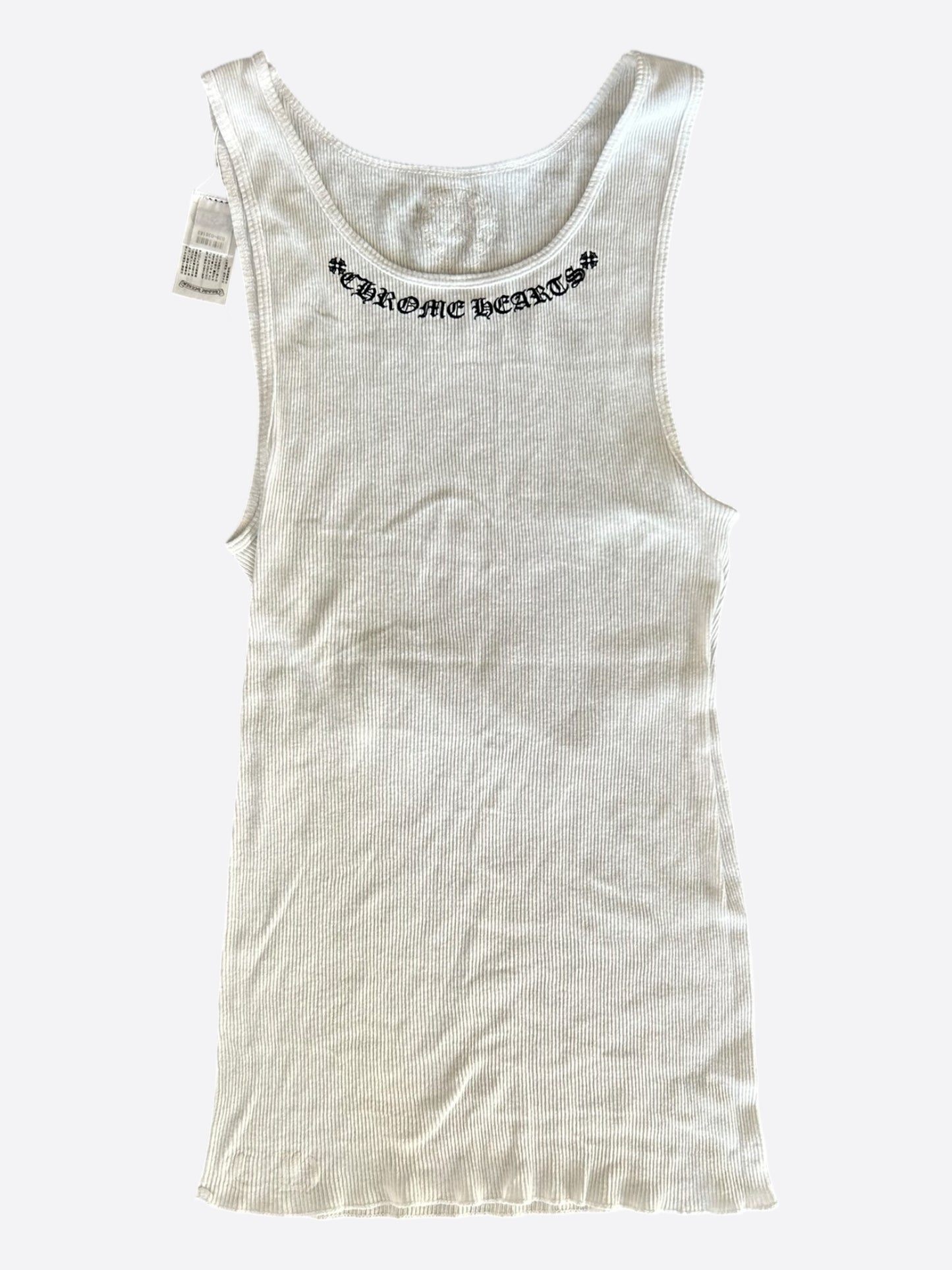Chrome Hearts White & Black Scroll Logo Tank Top