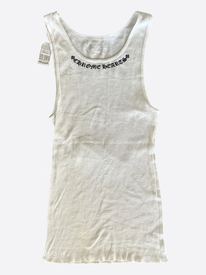Chrome Hearts White & Black Scroll Logo Tank Top