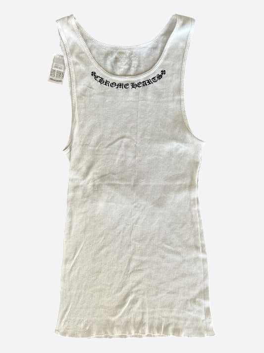 Chrome Hearts White & Black Scroll Logo Tank Top