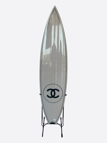 Chanel White & Black CC Logo Surf Board