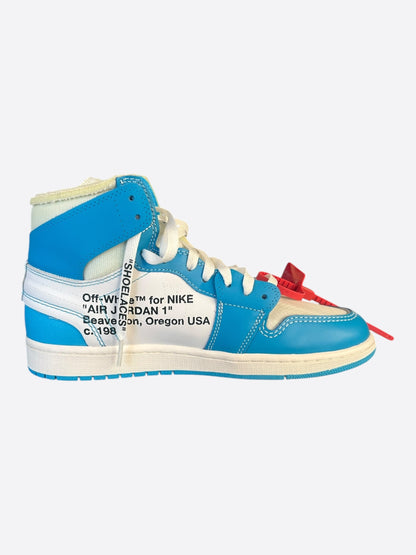 Nike Off-White Blue UNC Jordan 1 Hightop Sneakers