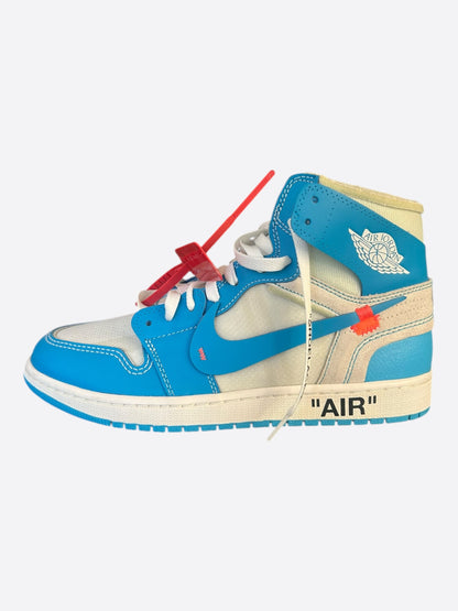 Nike Off-White Blue UNC Jordan 1 Hightop Sneakers