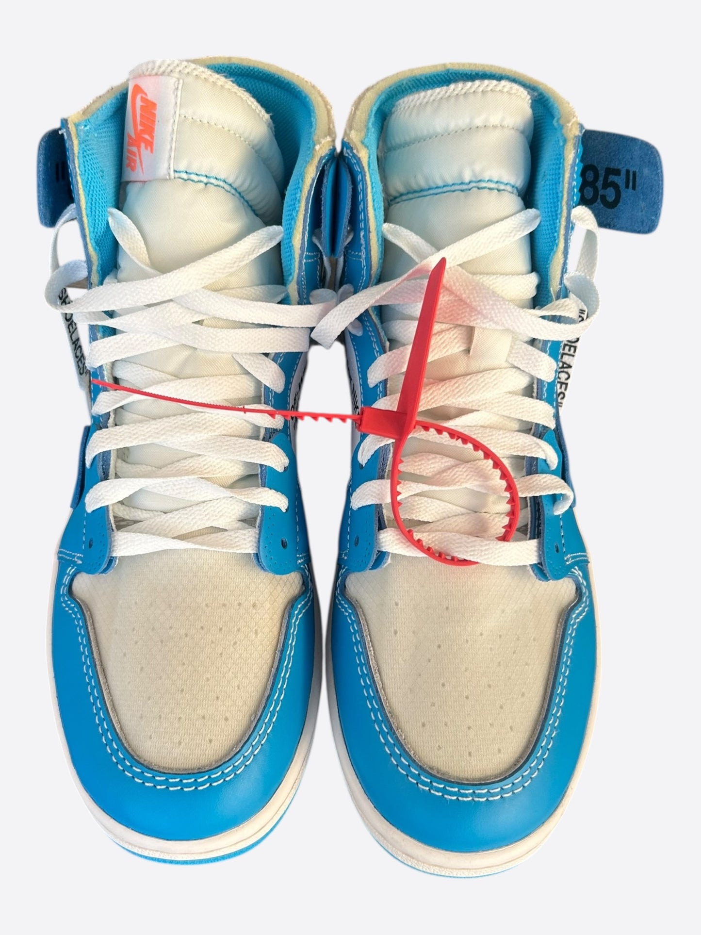 Nike Off-White Blue UNC Jordan 1 Hightop Sneakers