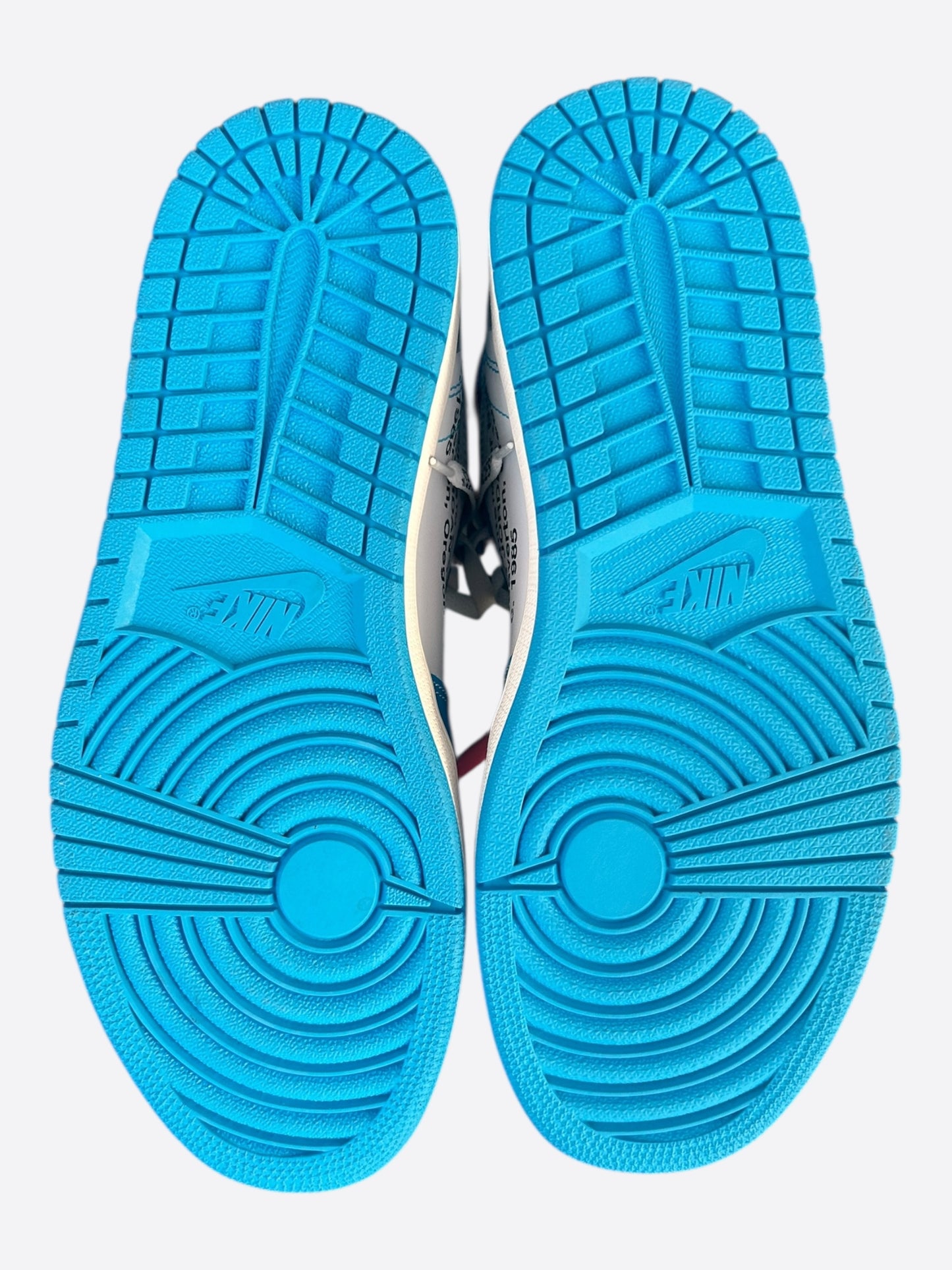 Nike Off-White Blue UNC Jordan 1 Hightop Sneakers