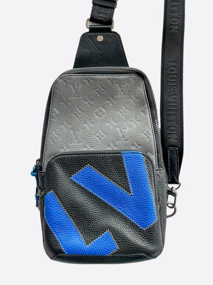 Louis Vuitton Grey & Blue LV Empreinte Sling