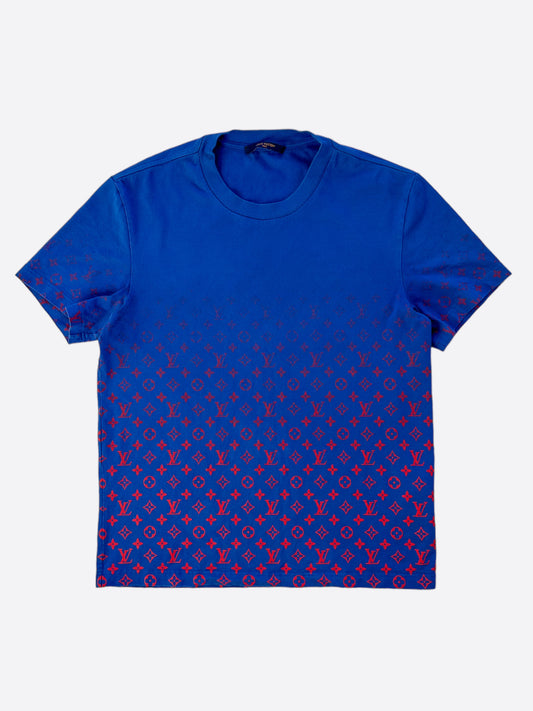 Louis Vuitton Blue & Red Monogram Gradient T-Shirt