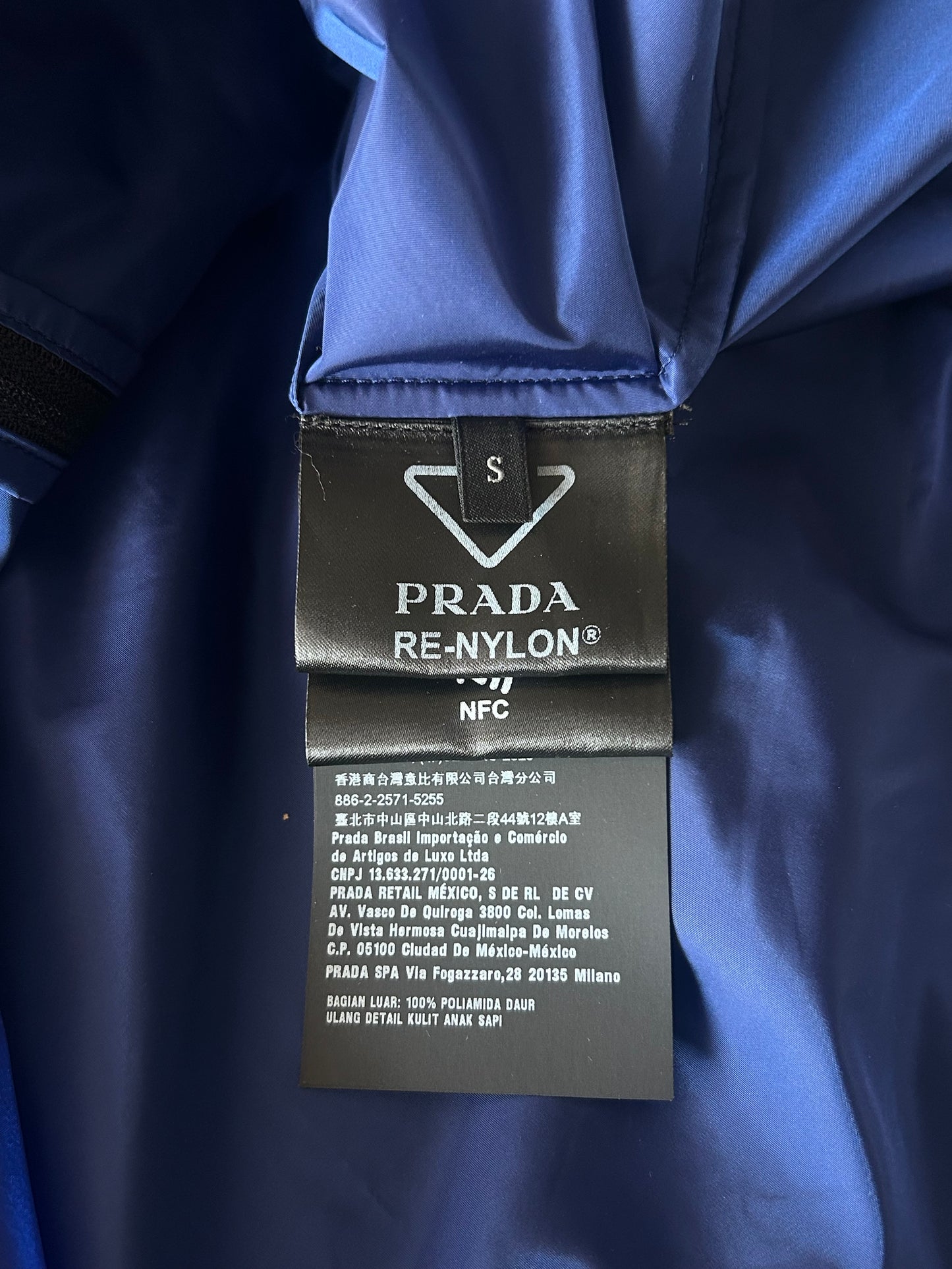 Prada Blue Zip Up Windbreaker