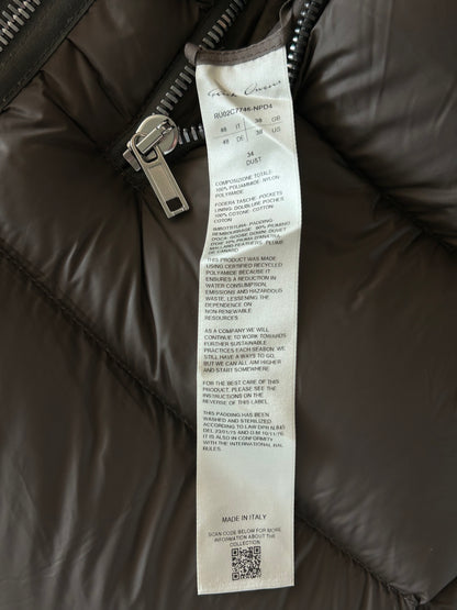 Rick Owens Brown Gimp Hooded Puffer Vest