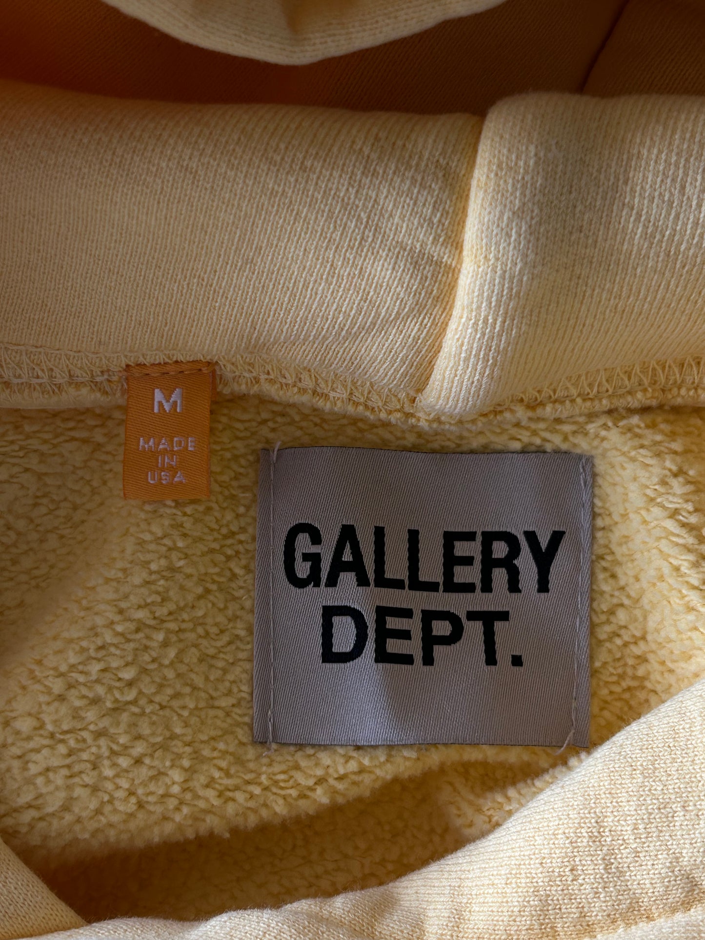 Gallery Dept Pale Yellow & Black Logo Hoodie