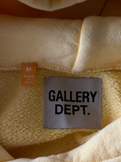 Gallery Dept Pale Yellow & Black Logo Hoodie