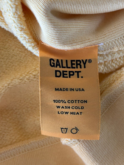 Gallery Dept Pale Yellow & Black Logo Hoodie