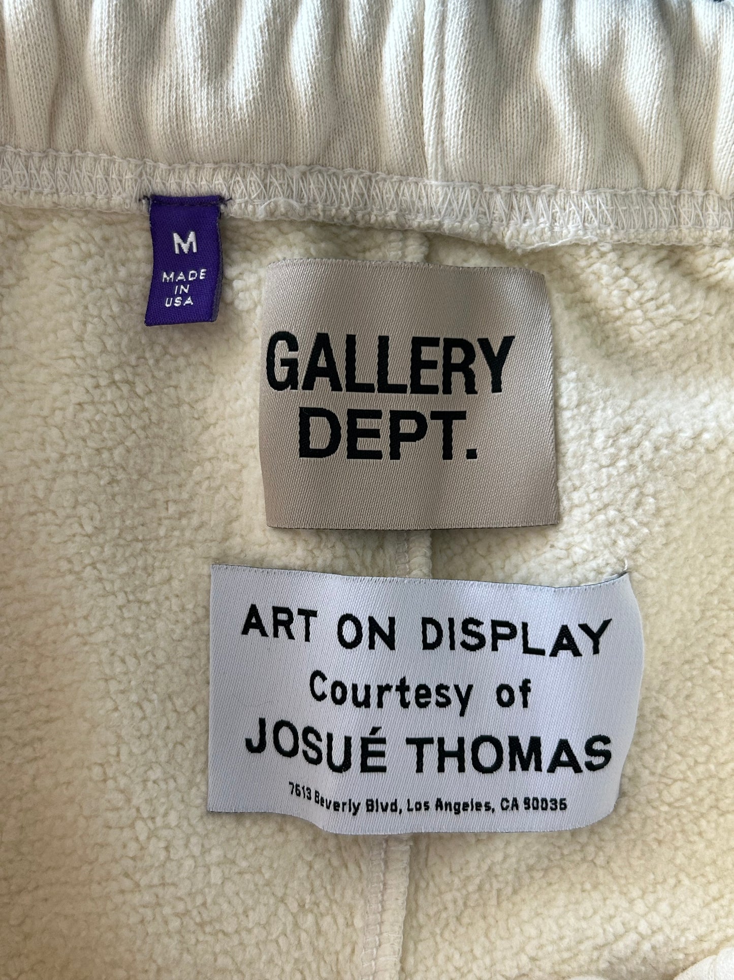 Gallery Dept Cream & Black Logo Paint Splatter Flared Sweatpants