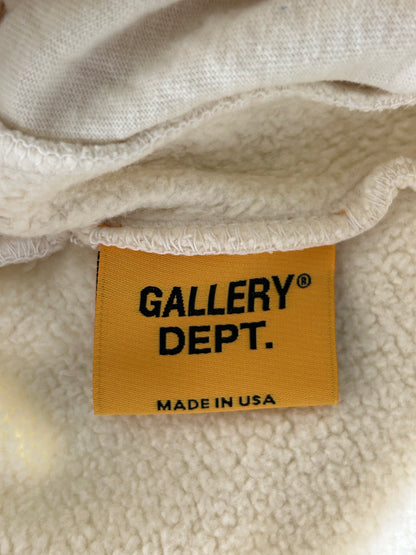 Gallery Dept Cream & Black Logo Paint Splatter Flared Sweatpants