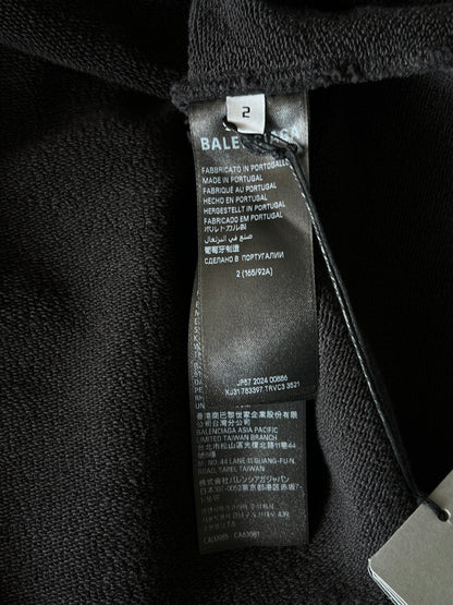 Balenciaga Black & Blue Loop Logo Cropped Hoodie