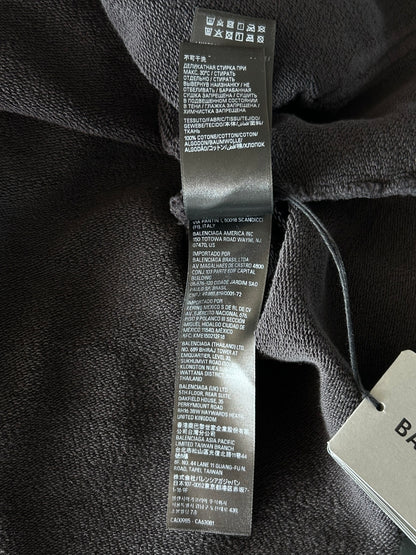 Balenciaga Black & Blue Loop Logo Cropped Hoodie