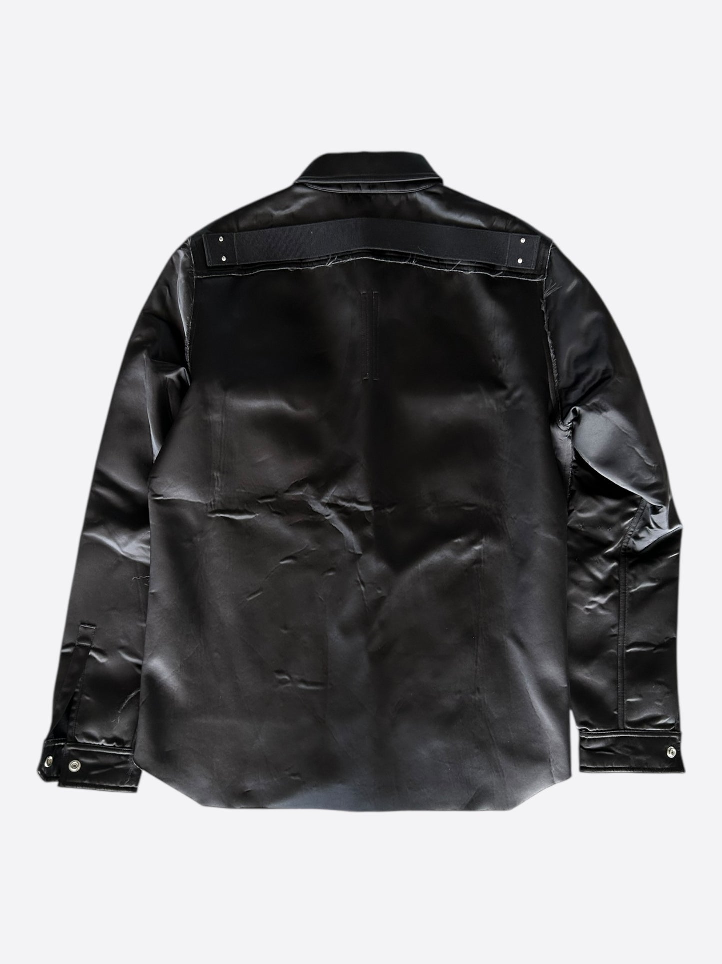 Rick Owens Black Distressed Nylon Overshirt