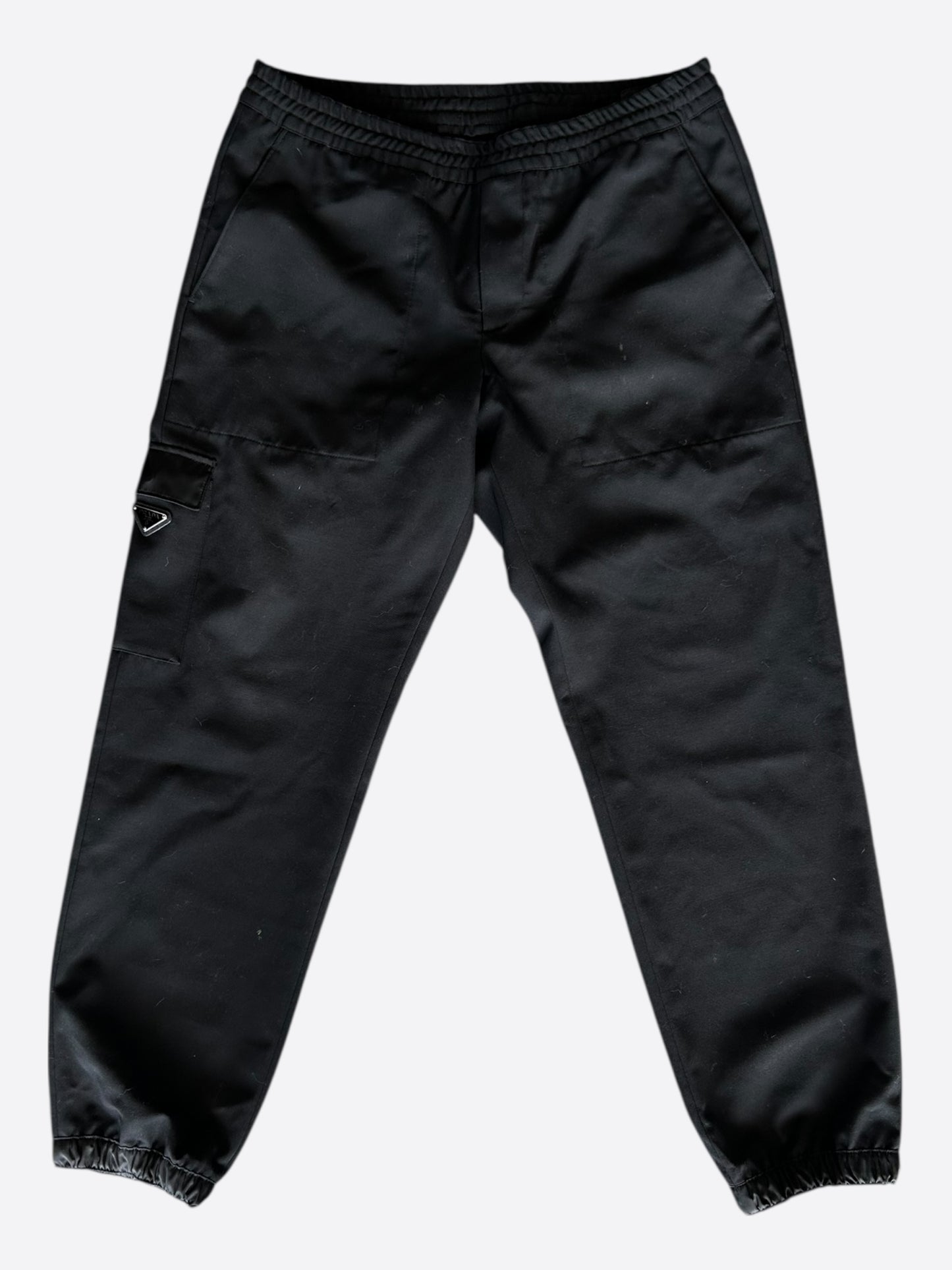Prada Black Triangle Logo Cargo Pants