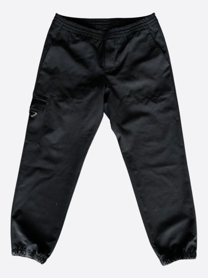 Prada Black Triangle Logo Cargo Pants