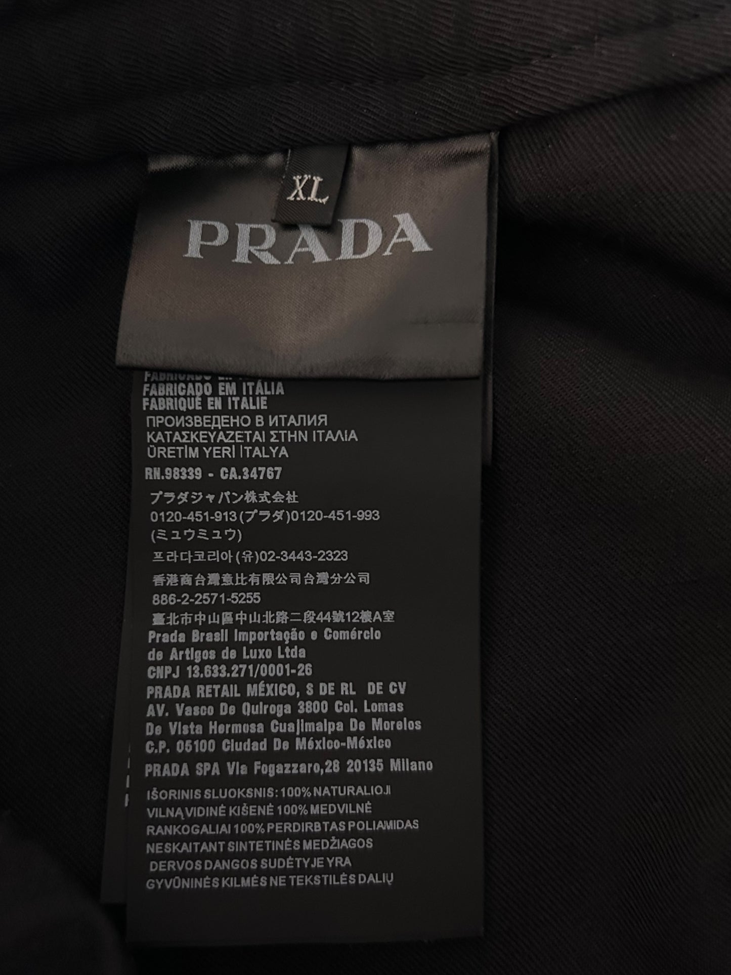 Prada Black Triangle Logo Cargo Pants