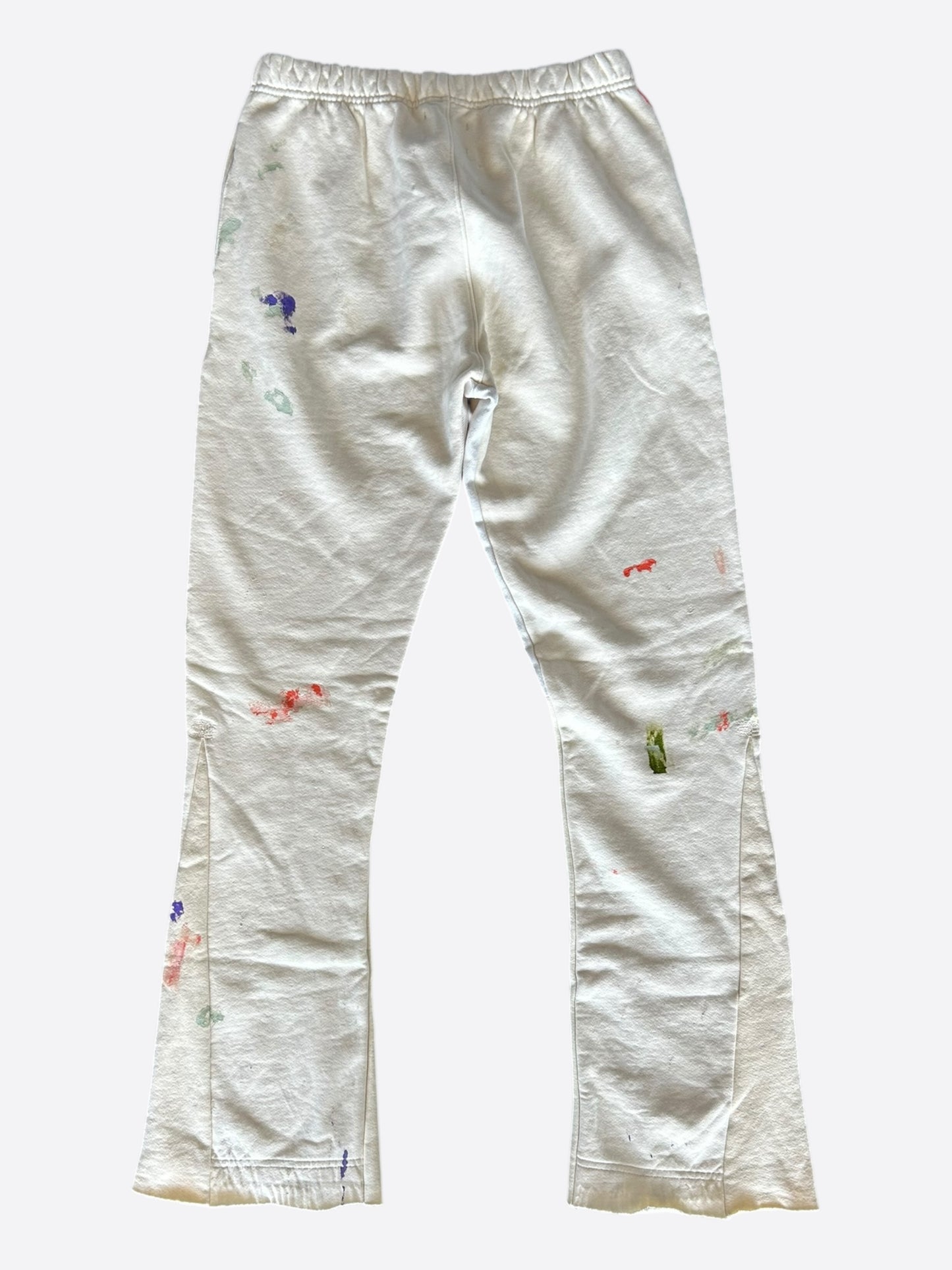 Gallery Dept Cream & Black Logo Paint Splatter Flared Sweatpants