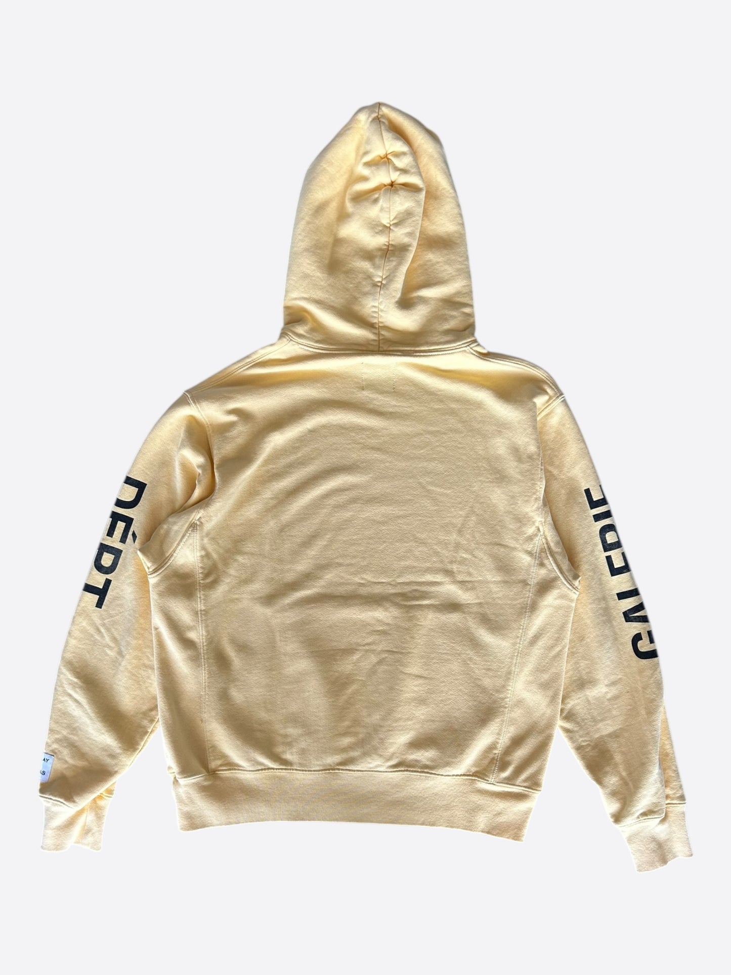 Gallery Dept Pale Yellow & Black Logo Hoodie