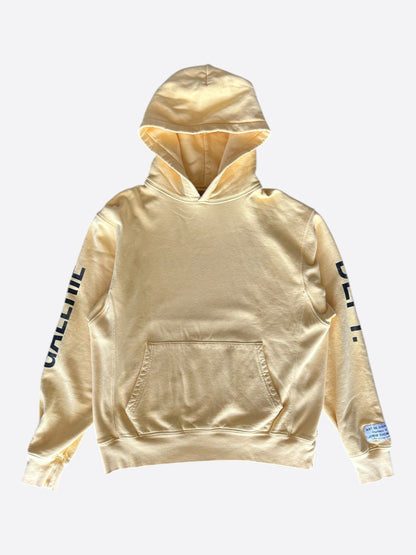 Gallery Dept Pale Yellow & Black Logo Hoodie