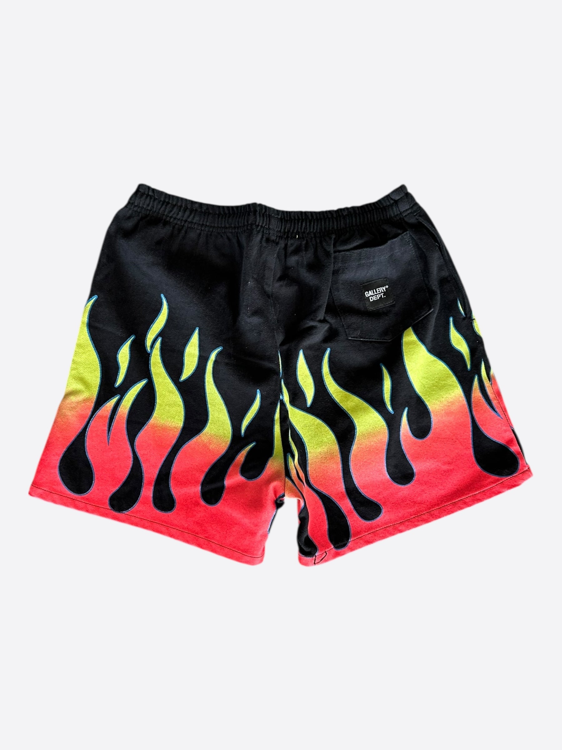 GALLERY DEPT　ZUMA SHORTS Gallery Dept Black & Multicolor Flame Graphic Zuma Shorts – Savonches