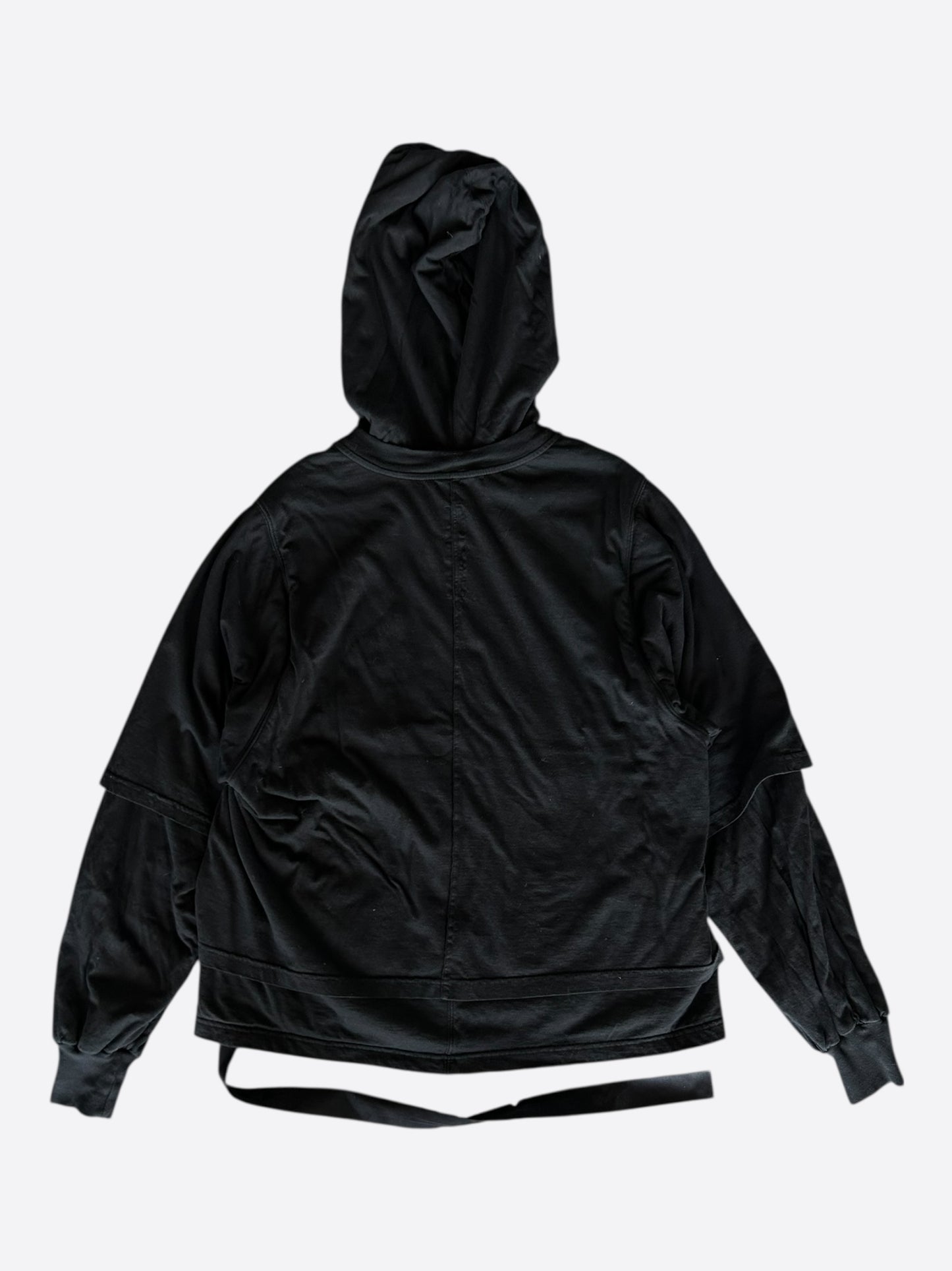 Rick Owens Black Hustler Zip Up Hoodie