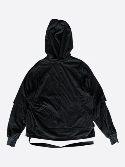 Rick Owens Black Hustler Zip Up Hoodie