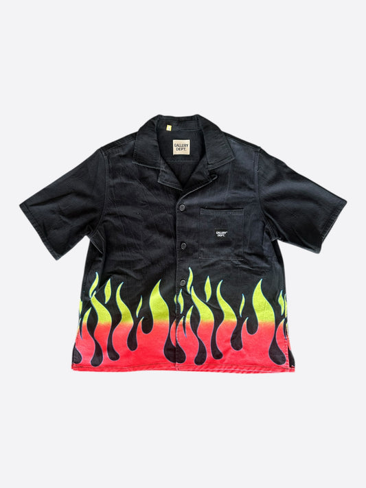 Gallery Dept Black & Multicolor Flame Graphic Button Up Shirt