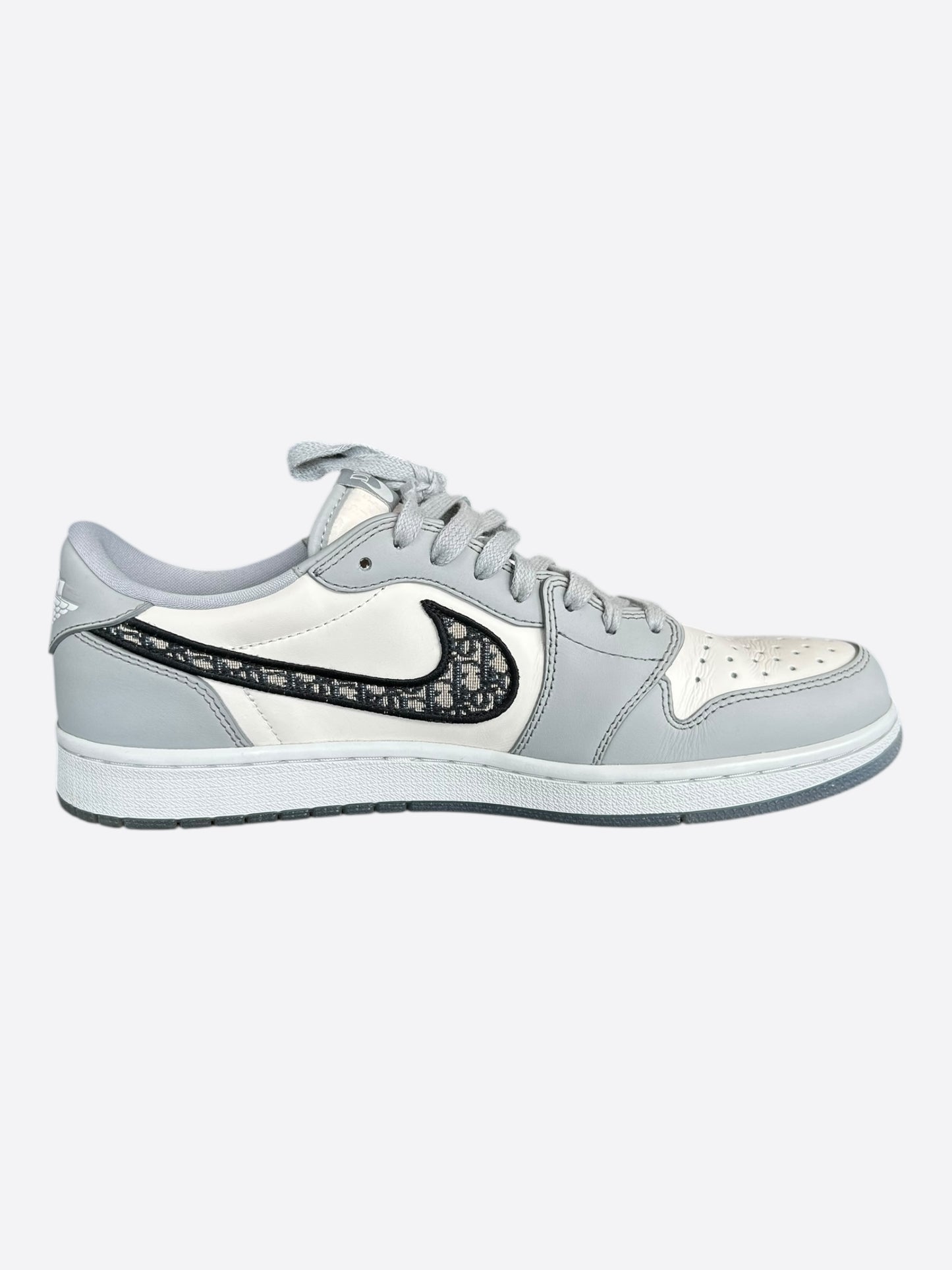 Dior Air Jordan Grey & White Oblique Low Top Sneakers