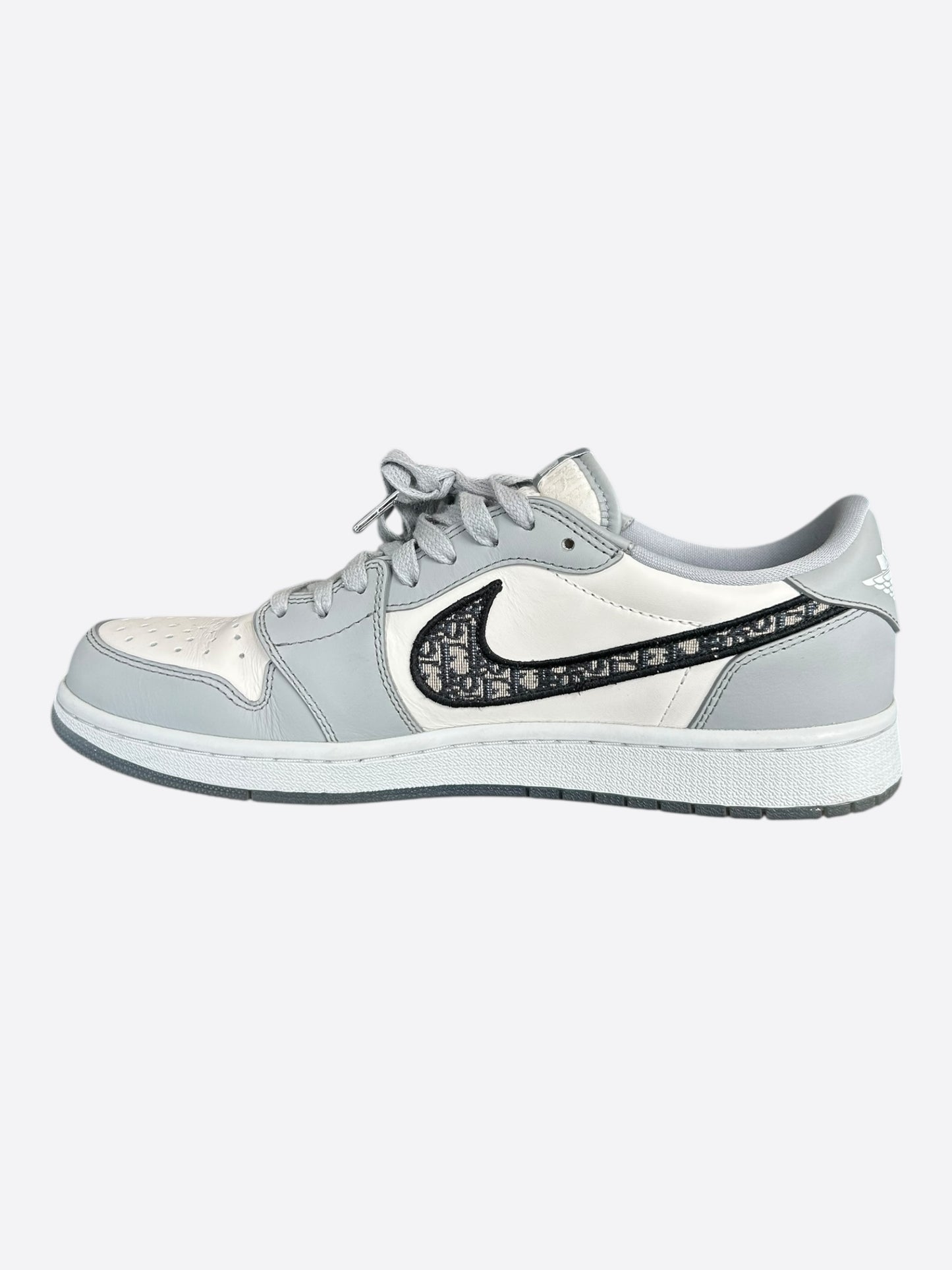 Dior Air Jordan Grey & White Oblique Low Top Sneakers
