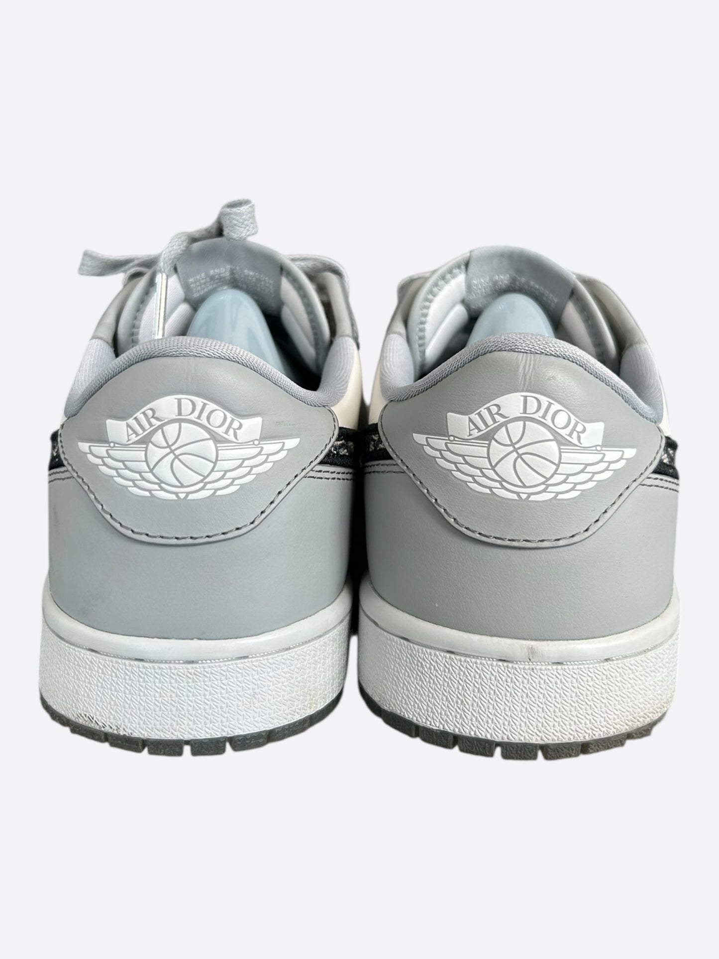 Dior Air Jordan Grey & White Oblique Low Top Sneakers