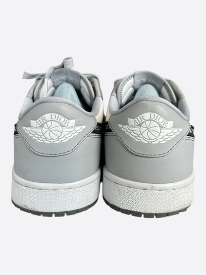 Dior Air Jordan Grey & White Oblique Low Top Sneakers