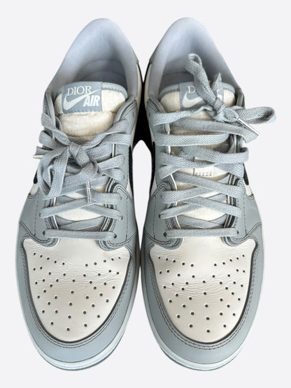 Dior Air Jordan Grey & White Oblique Low Top Sneakers
