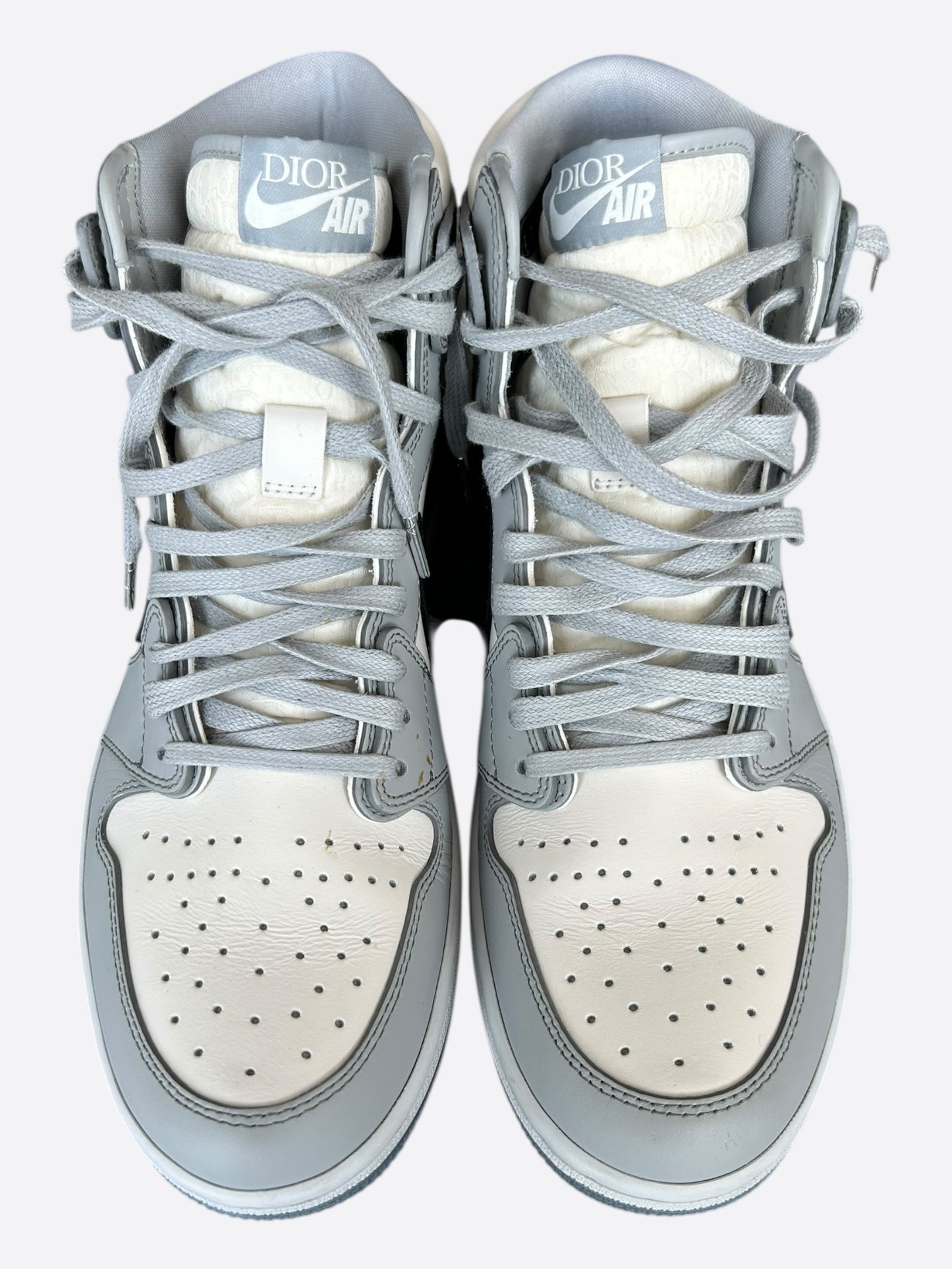 Dior Air Jordan Grey & White Oblique High Top Sneakers