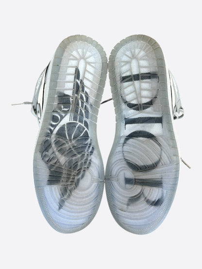 Dior Air Jordan Grey & White Oblique High Top Sneakers