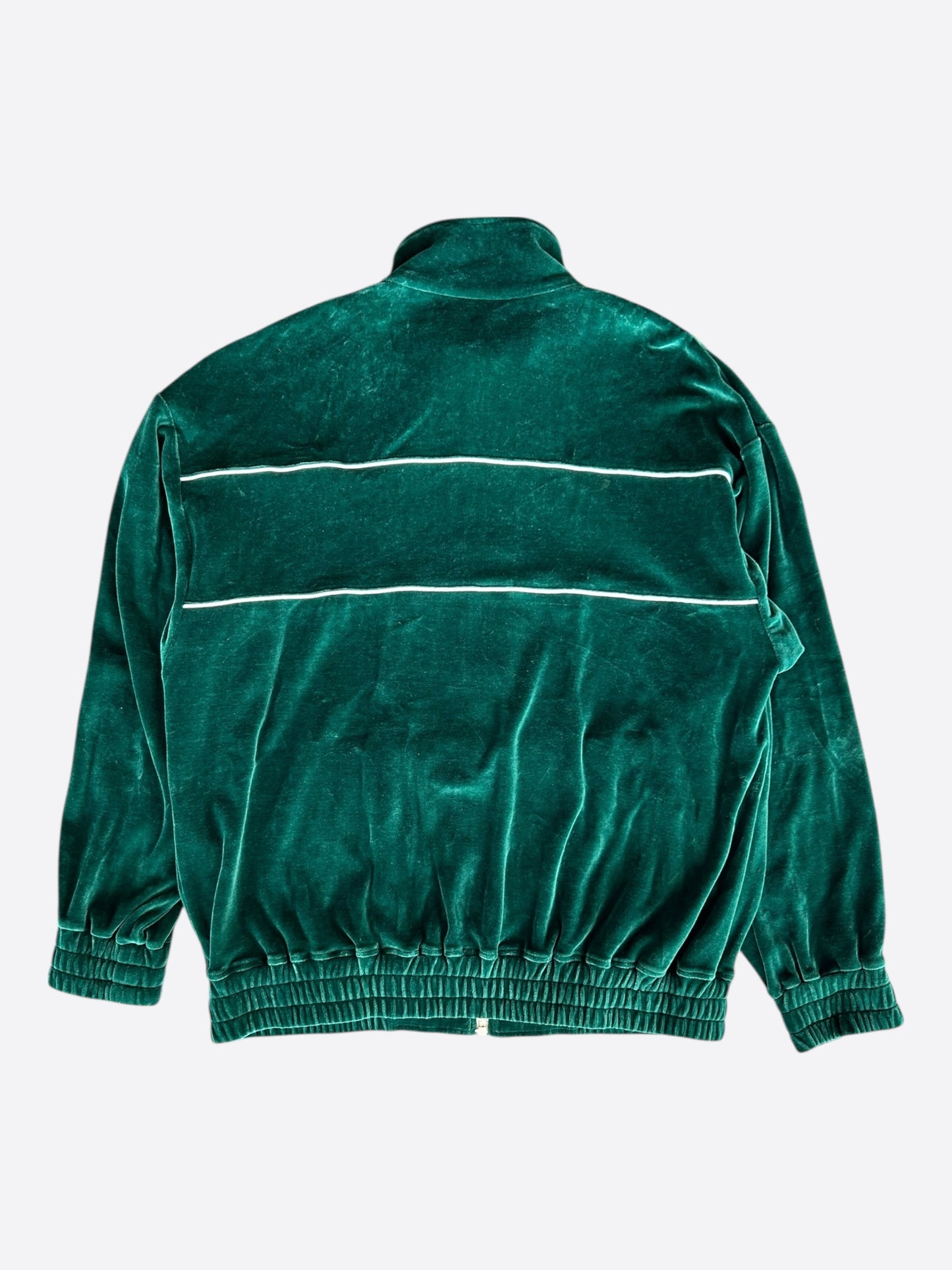 Celine Faded Green & White Logo Velour Track Jacket