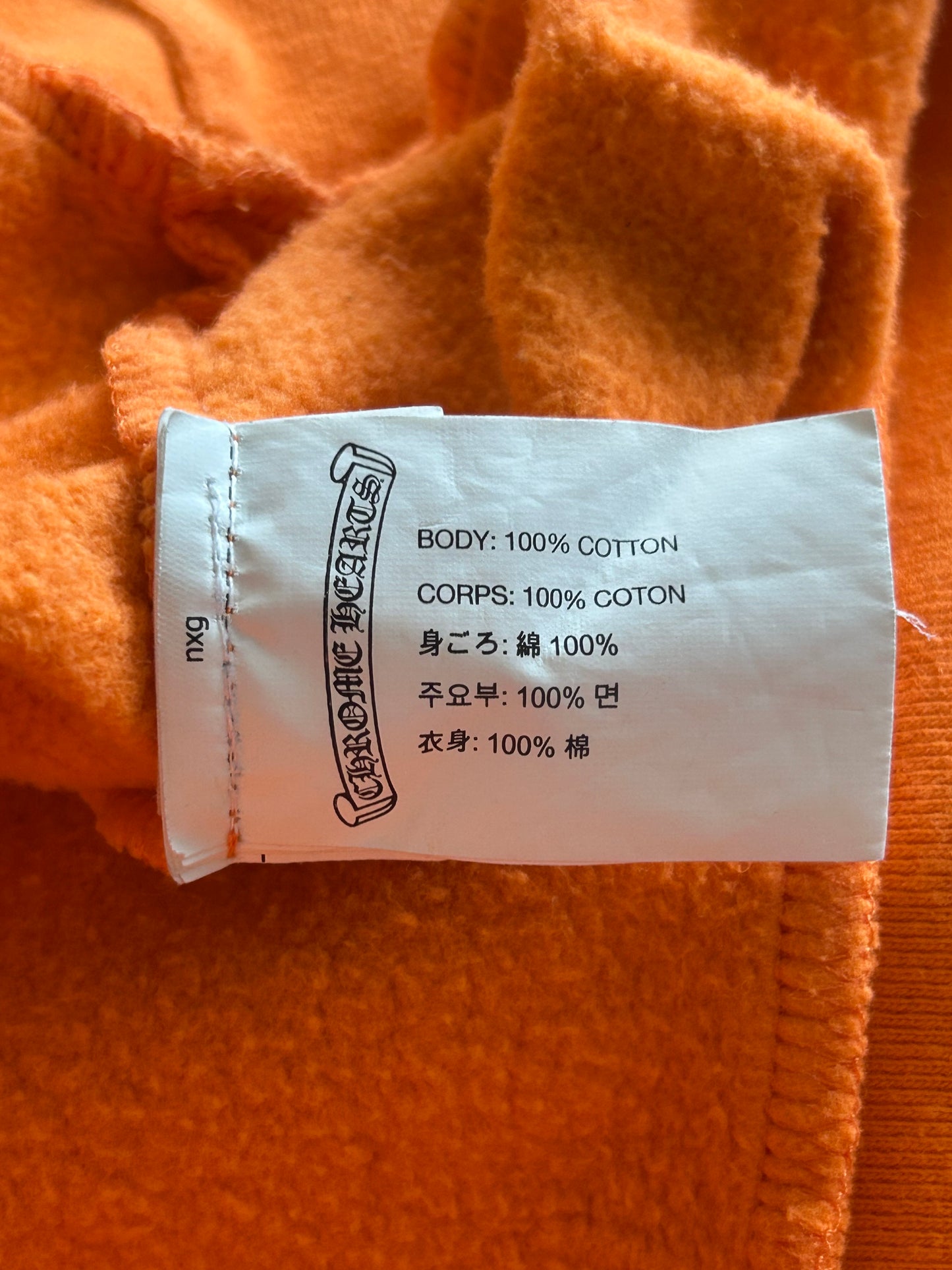 Chrome Hearts Off-White Orange & Black Scroll Logo Hoodie