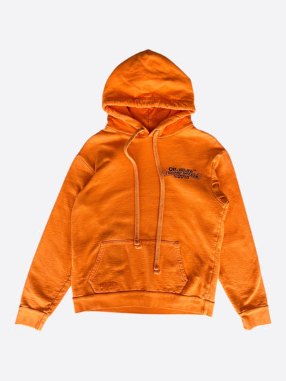 Chrome Hearts Off-White Orange & Black Scroll Logo Hoodie